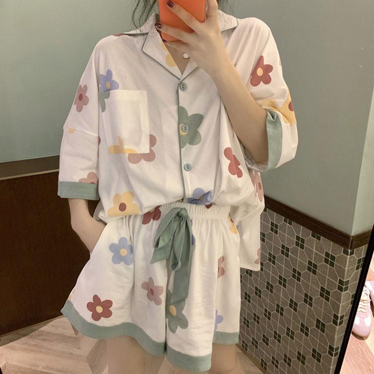 ■キーワードパジャマ レディース ルームウェア かわいい 棉 部屋着 寝巻き 女性 春夏秋冬 前開き 花柄プリント パジャマ 長袖ガウン ルームウェア 可愛い 部屋着 ランジェリー 長袖上下セット 半